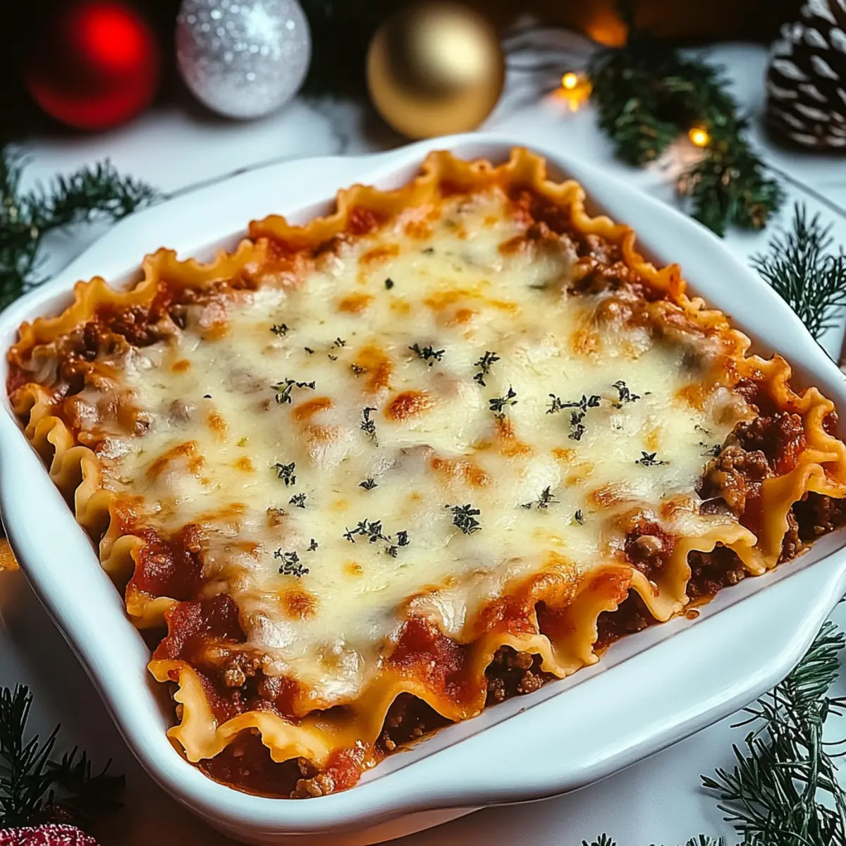 Cheesy Christmas Lasagna