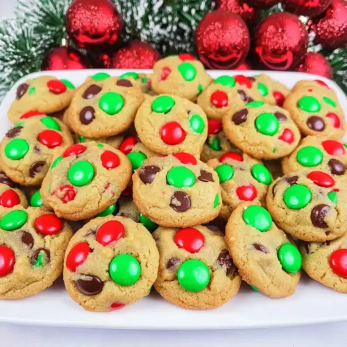 Christmas M&M Mini Cookies