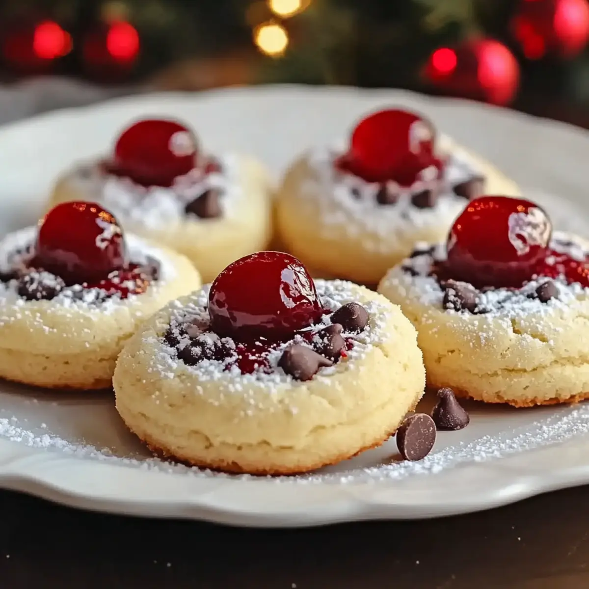Christmas Maraschino Cherry Shortbread Cookies