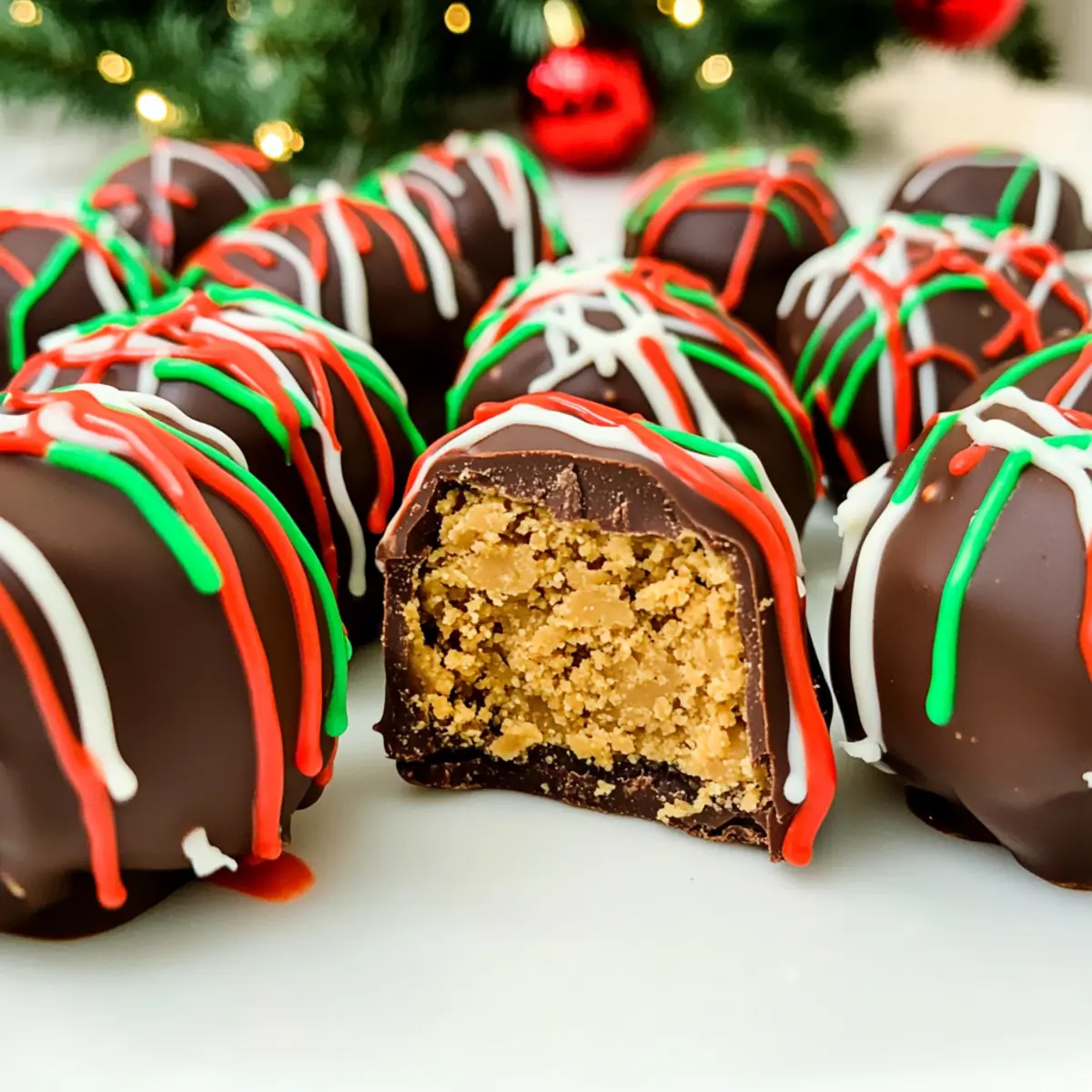 Christmas Peanut Butter Crunch Truffles