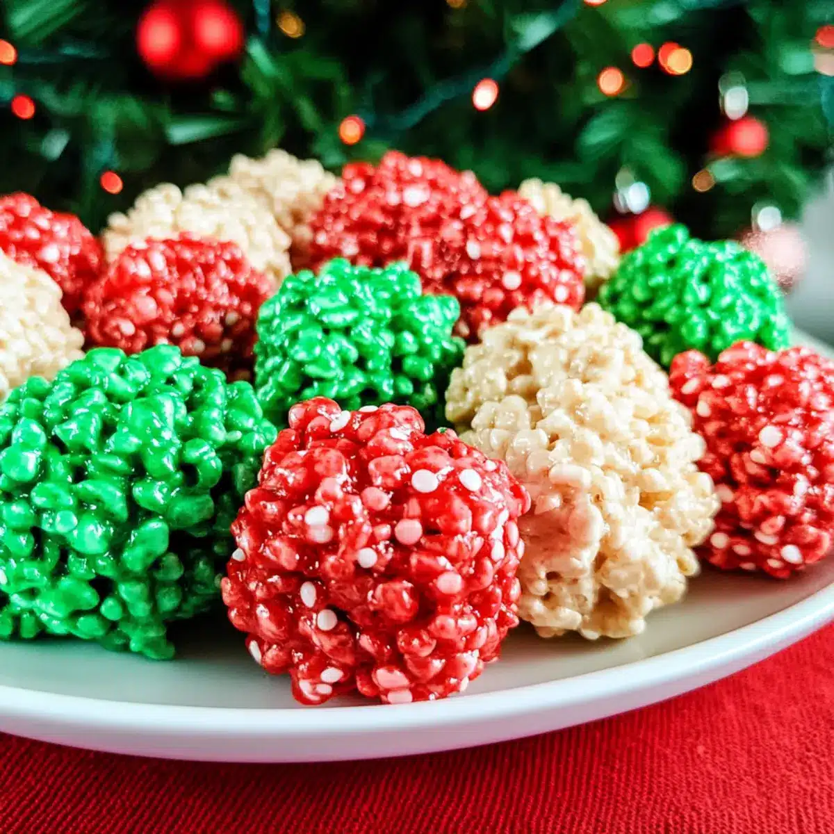 Christmas Rice Krispie Treat Bites