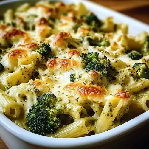 Creamy Pesto Chicken Broccoli Pasta Bake Delight