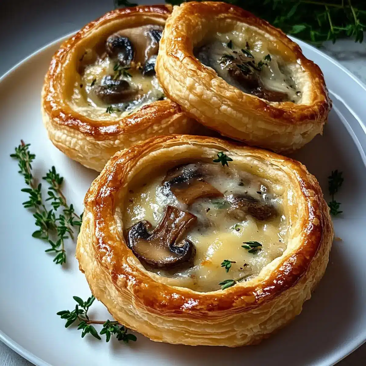 Mini Mushroom and Gruyère Pot Pies with Thyme