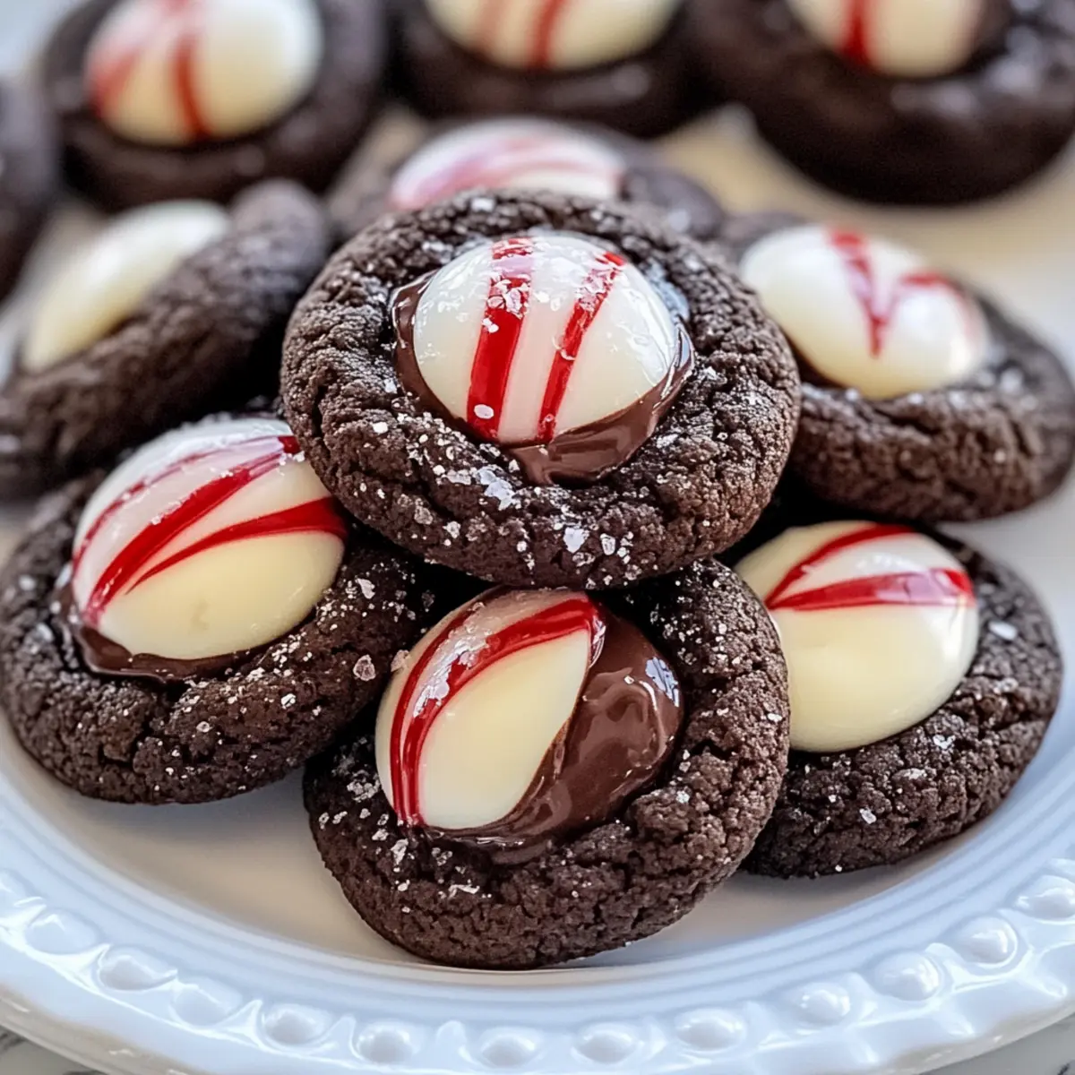 Peppermint Kiss Chocolate Cookies
