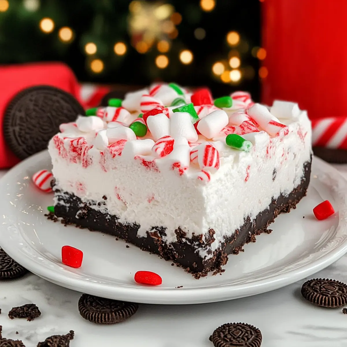 Peppermint Marshmallow No-Bake Dessert