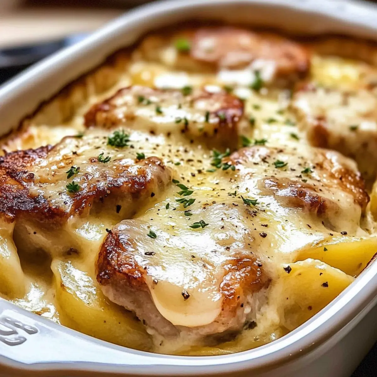 Smothered Pork Chop Scalloped Potato Casserole