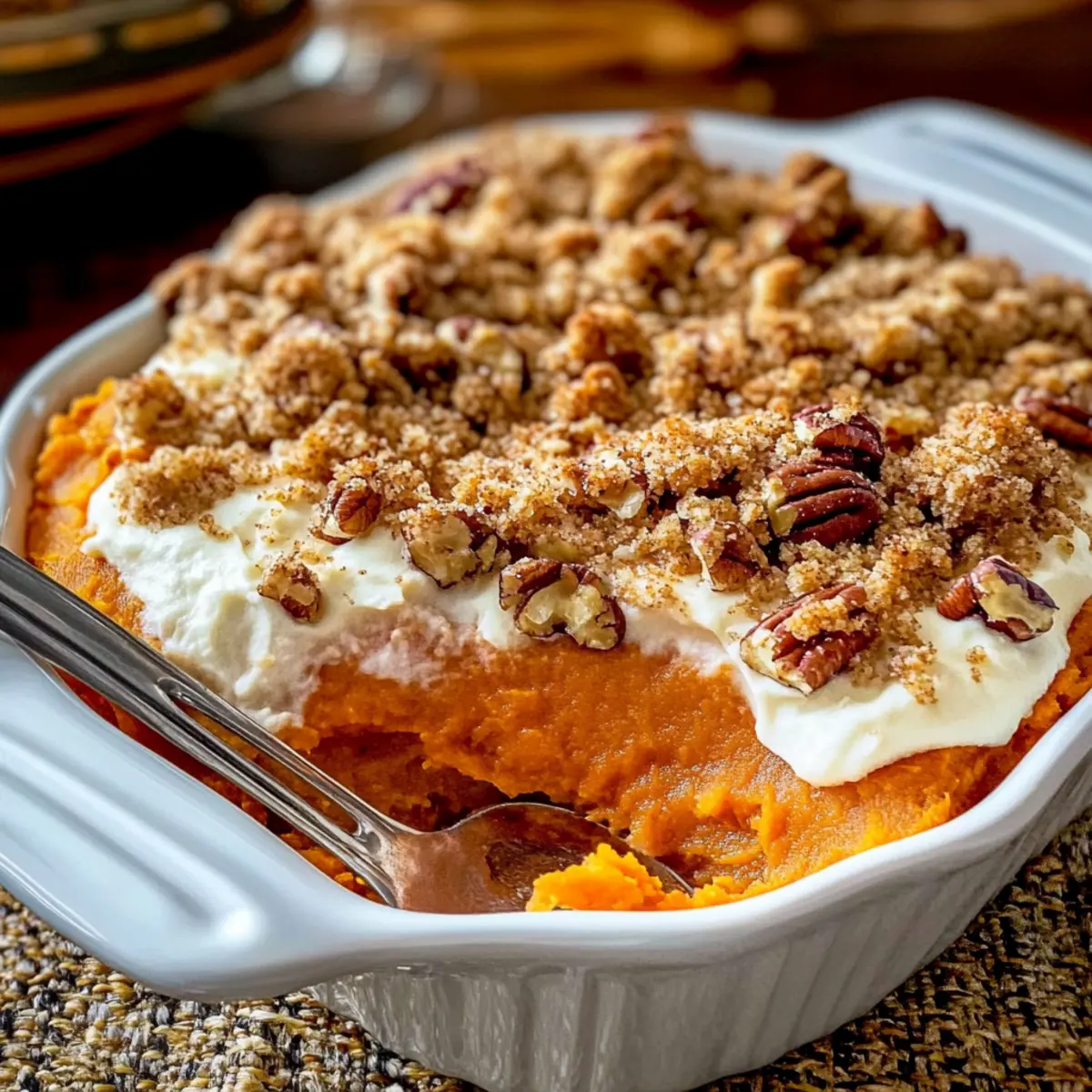 Sweet Potato Casserole with Pecan Streusel