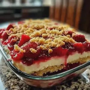Thanksgiving Strawberry Cheesecake Dump Cake