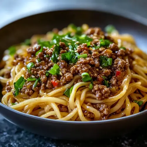 Mongolian Ground Beef Noodles