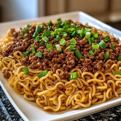 Mongolian Ground Beef Noodles