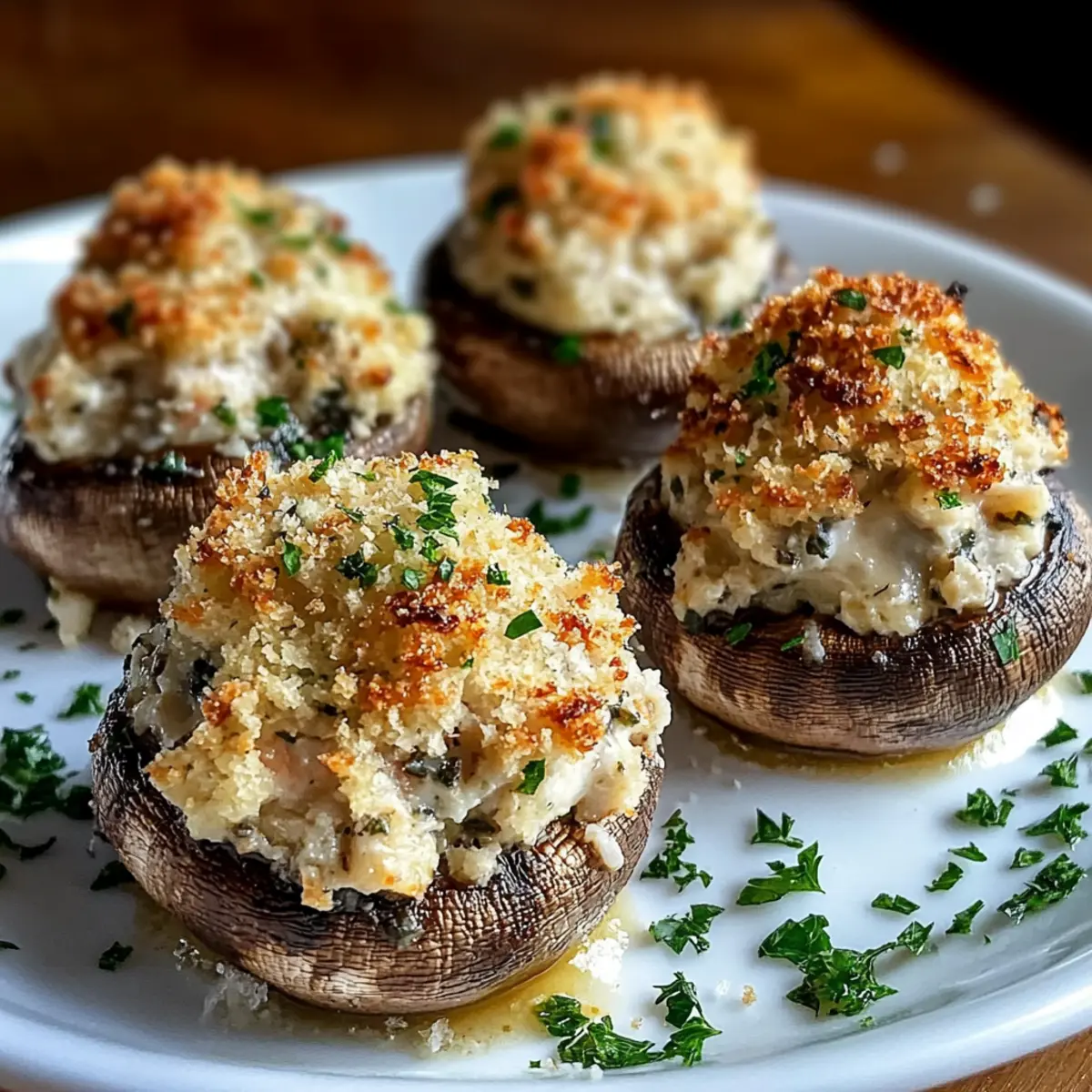 Savory Baked Crab-Stuffed Mushrooms with Garlic Herb Cream Cheese