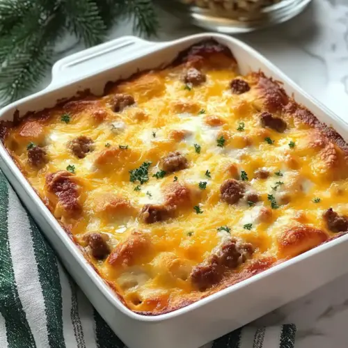 Overnight Make Ahead Crescent Roll Breakfast Casserole