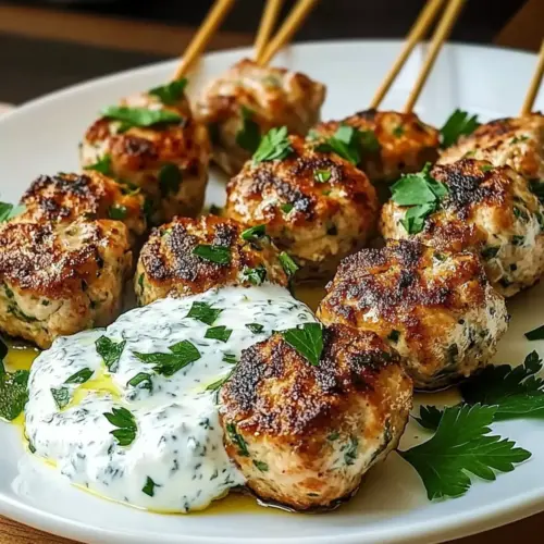 Chicken Kofta Garlic Yogurt Sauce