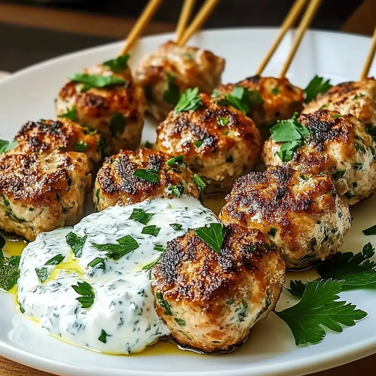 Chicken Kofta Garlic Yogurt Sauce