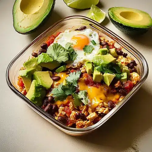 High-Protein Chicken Enchilada Breakfast Bowls