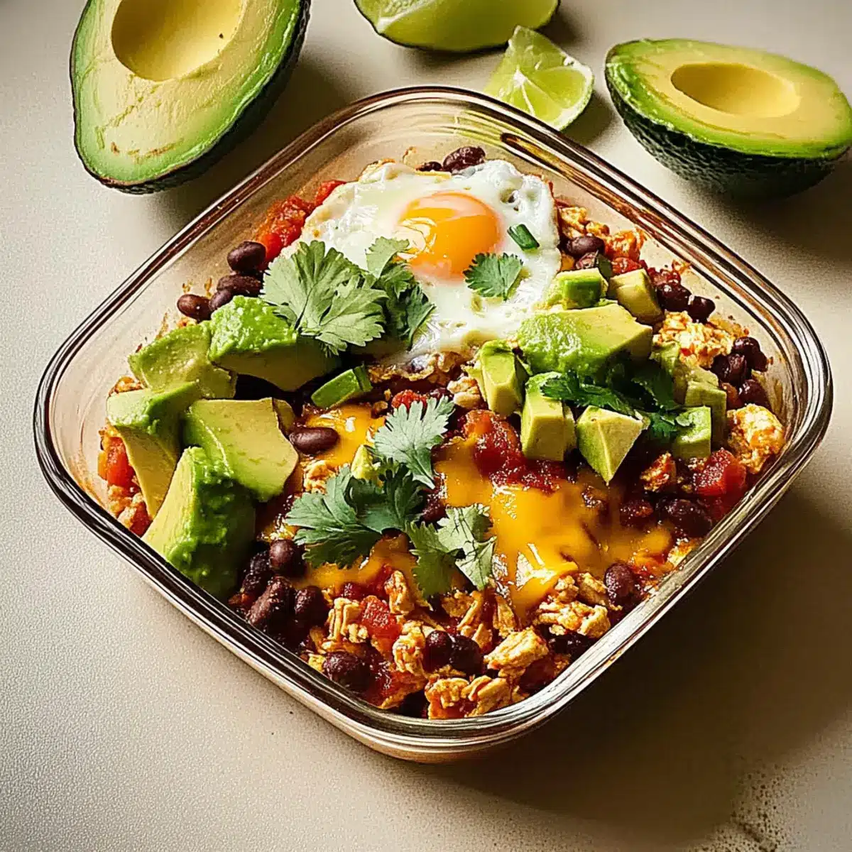 High-Protein Chicken Enchilada Breakfast Bowls