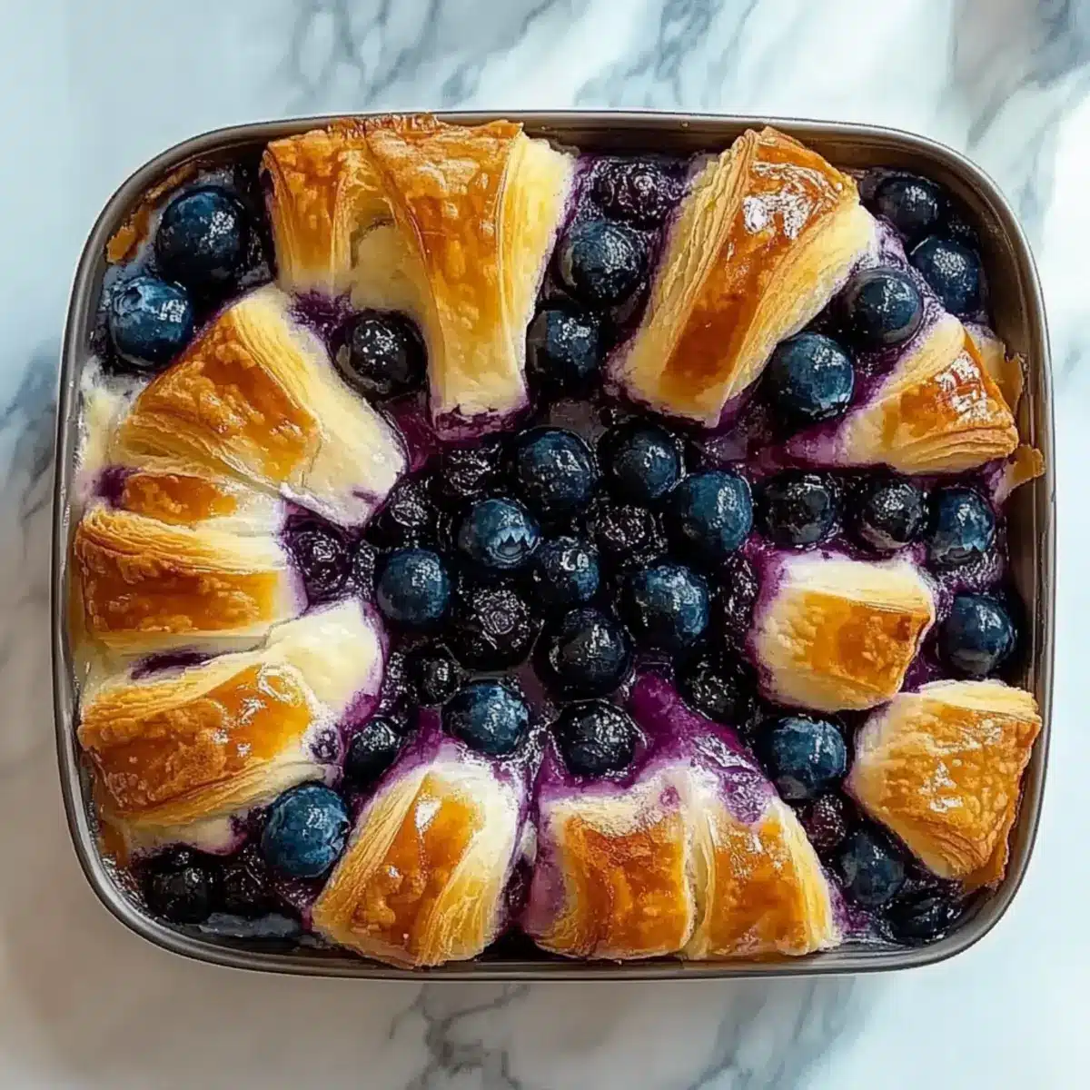 Blueberry Cream Cheese Croissant Casserole – Easy Breakfast Or Brunch Bake