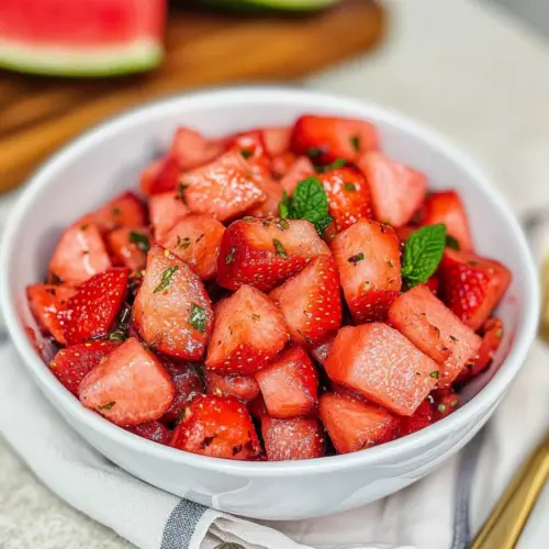 Strawberry Watermelon Salad with Honey Lime Vinaigrette