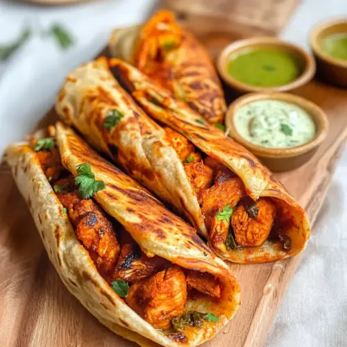 Chicken Tikka Paratha Rolls