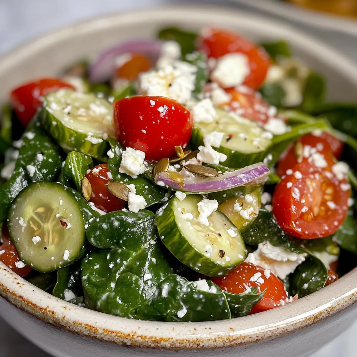 Spinach Tomato Salad with Feta Cheese